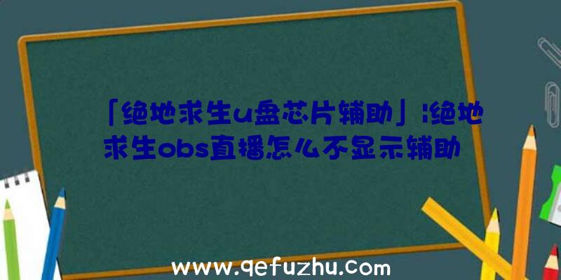 「绝地求生u盘芯片辅助」|绝地求生obs直播怎么不显示辅助